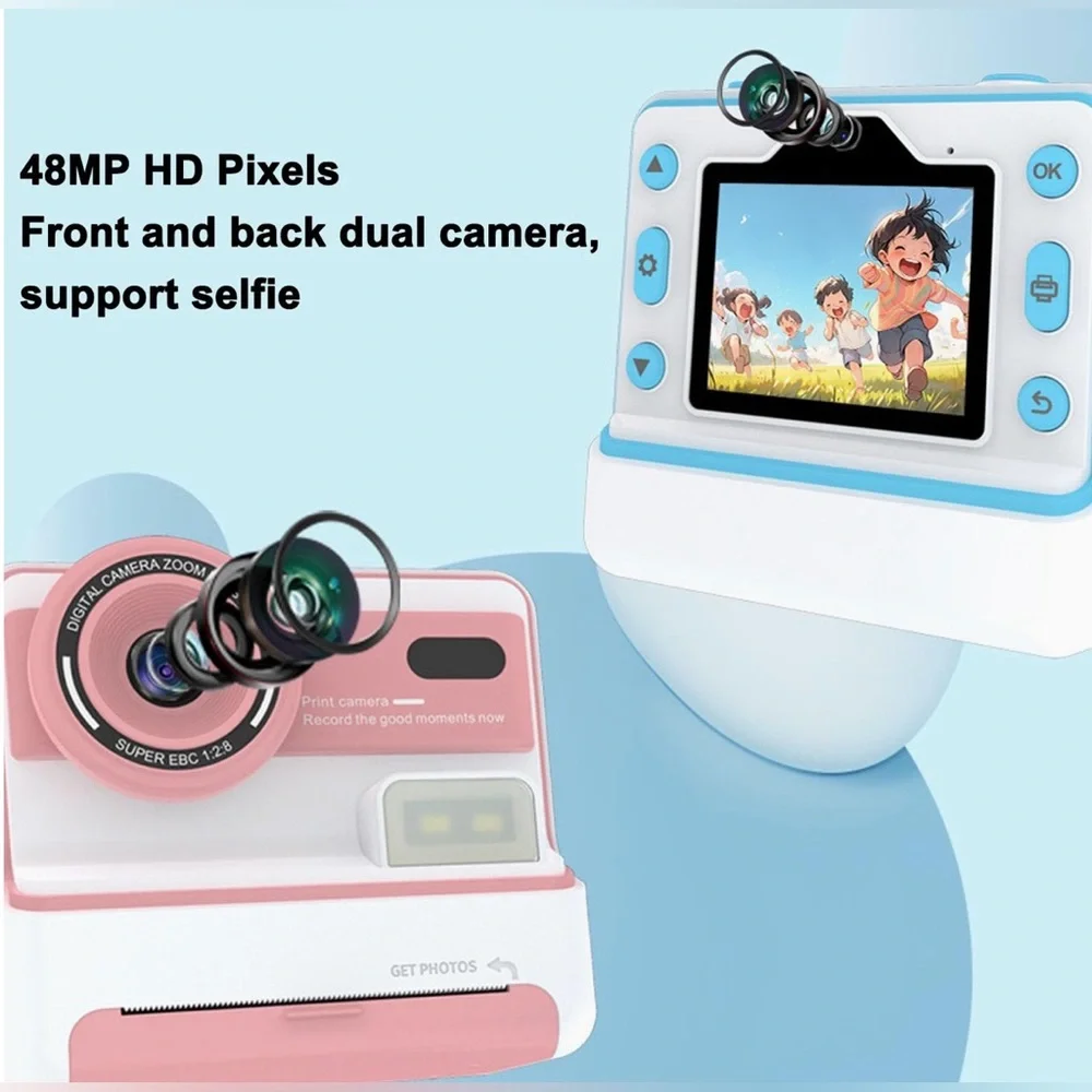 Pink and White Instant Camera